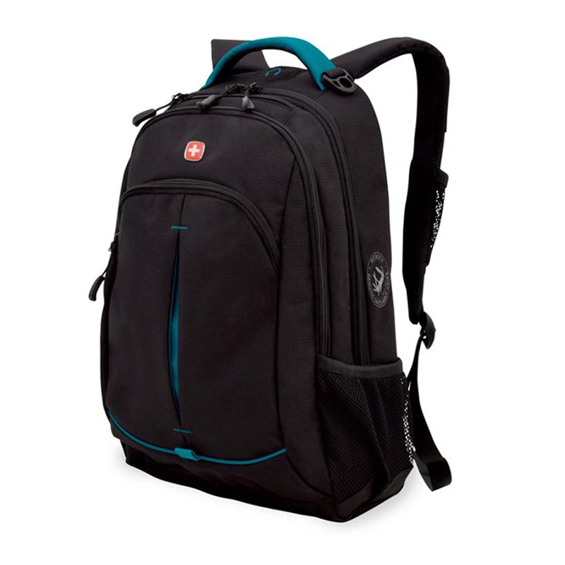 Школьный рюкзак Wenger 3165206408, черный/голубой