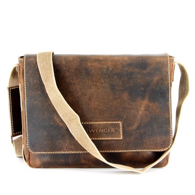 Мужская наплечная сумка Wenger Brown Arizona W23-01, коричневая